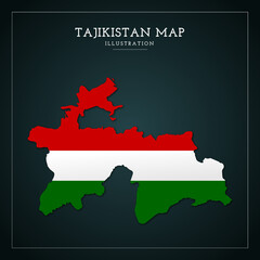 3D Tajikistan Map Vector Illustration	