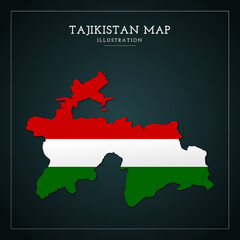 Obraz premium 3D Tajikistan Map Vector Illustration 