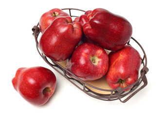 Red apples isolated on white background