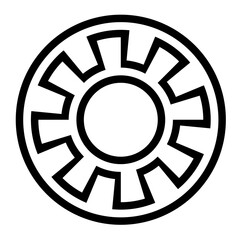 Greek round frame. Ancient Greek key black frame pattern, round antique border from Greece