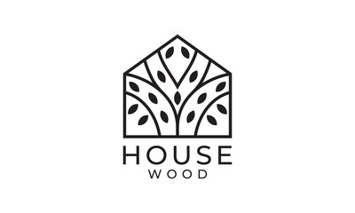 tree home logos. nature house simple modern creative logo illustration design. creative real estate logo concept.