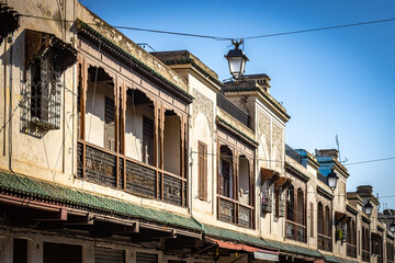 Fototapeta na wymiar balcony of the house, mellah, jewish quarter, fez, fes, morocco, north africa