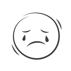 Emoji emoticon crying. Vector illustration isolated on white background.