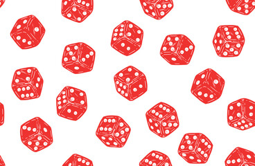 Dice hand drawn vector illustration	
