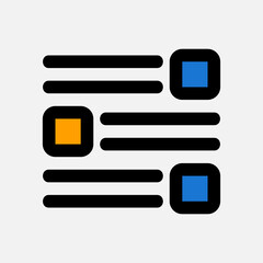 Layout icon in filled line style, use for website mobile app presentation
