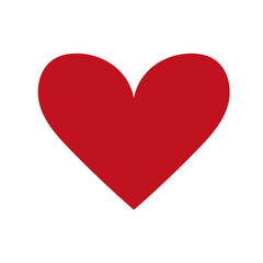 Red heart on a white background