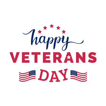 Happy Veterans Day, hand lettering in vector