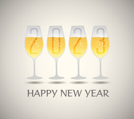 Happy New Year 2023 Greeting Card Holiday Vector Illustration.
