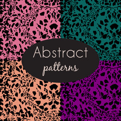 Set of abstract animal skin texture patterns.