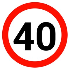 Speed limit 40 sign icon