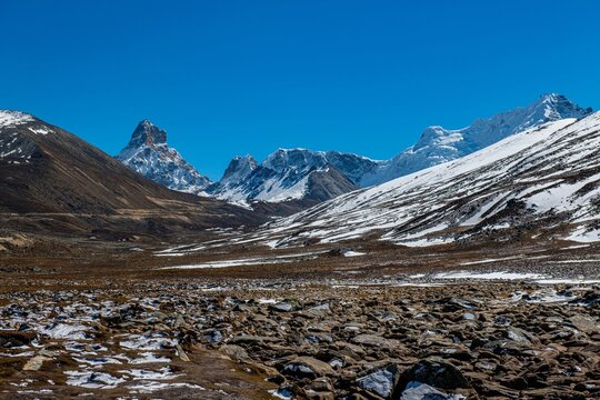 Scenic view of Zero Point (Yume Samdong) in Sikkim, India
