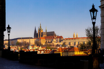 Fototapeta na wymiar cityscape of Hradcany with Prague Castle, Czech Republic