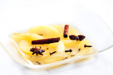 homemade pear compote with spices - Powered by Adobe