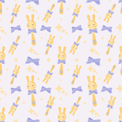 Baby bunny soother toy graphic pattern.