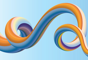 Abstract liquid wavy background. 3d render illustration, paint splash, colorful curl, artistic spiral metallic style, 3d render illustration