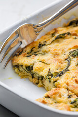 still life of stuffing with spinach
