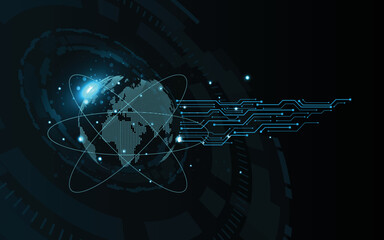 Abstract circuit board futuristic technology processing background. vector illustration