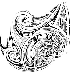 Polynesian style tribal art tattoo. Good for chest or shoulder area