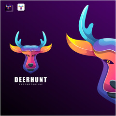 deer colorful logo design