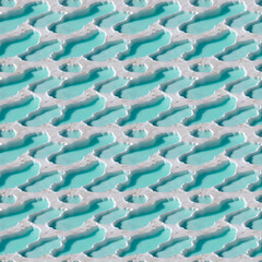 Fototapeta premium pamukkale, pool, blue, geometric, isometric,