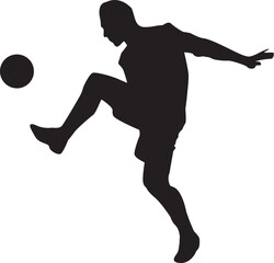 silhouette of people playing football soccer