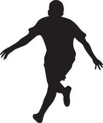 silhouette of people playing football soccer