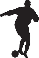 silhouette of people playing football soccer