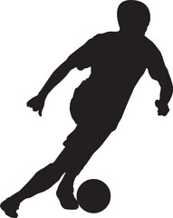 silhouette of people playing football soccer