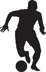 silhouette of people playing football soccer