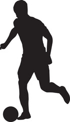 silhouette of people playing football soccer