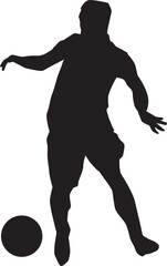 silhouette of people playing football soccer