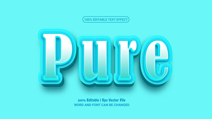 Pure 3d editable premium vector text effect