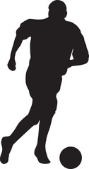 Obraz premium silhouette of people playing football soccer