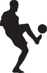 silhouette of people playing football soccer