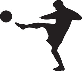 silhouette of people playing football soccer