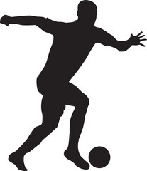 silhouette of people playing football soccer