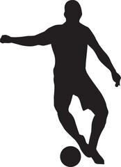 silhouette of people playing football soccer