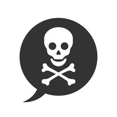 Speech bubble with skull and crossbones - vector