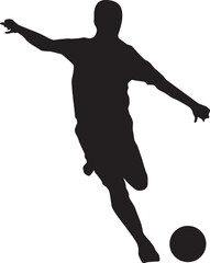silhouette of people playing football soccer