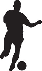 silhouette of people playing football soccer