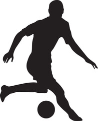 silhouette of people playing football soccer