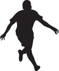 silhouette of people playing football soccer