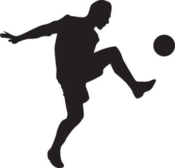 silhouette of people playing football soccer