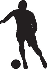 silhouette of people playing football soccer
