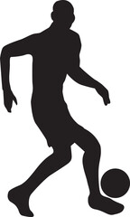 silhouette of people playing football soccer