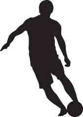 silhouette of people playing football soccer