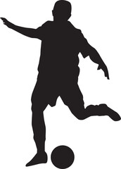 silhouette of people playing football soccer