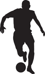silhouette of people playing football soccer