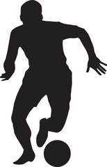 silhouette of people playing football soccer