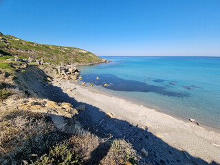 San Giovanni di Sinis beach at sinis peninsula, sardinia, italy